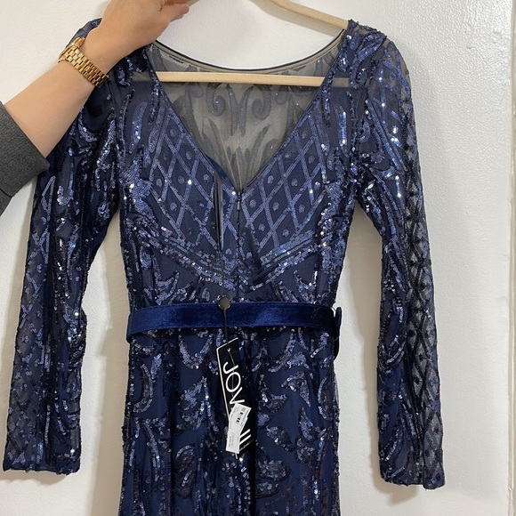 Jovani long sleeve sequin embellished evening gown - Picture 9 of 15